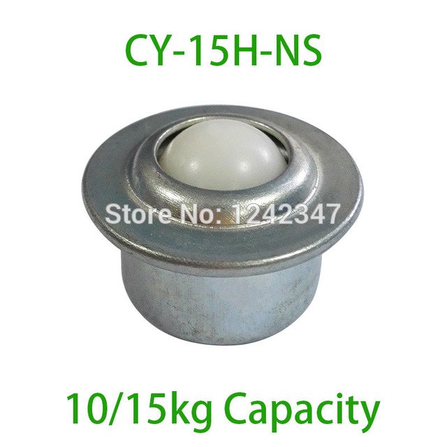 STUD MOUNT BALL TRANSFER UNIT, 15 KGS LOAD CAPACITY 5/8&QUOTNYLON PLASTIC BALL SHELL TRANSFER CY-15H-NS