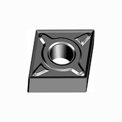 GRADE KC-730 RECTANGULAR SHAPE 1/64 IN NOSE RADIUS .125 EXTERNAL GROOVE POSITIVE RAKE CNMG-120408-EM