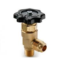 ANGLE TRUCK VALVE, 5/8 Flare X 1/2 NPT Male, MATERIAL Brass,  Max Pressure 150 PSI V409F-10-8