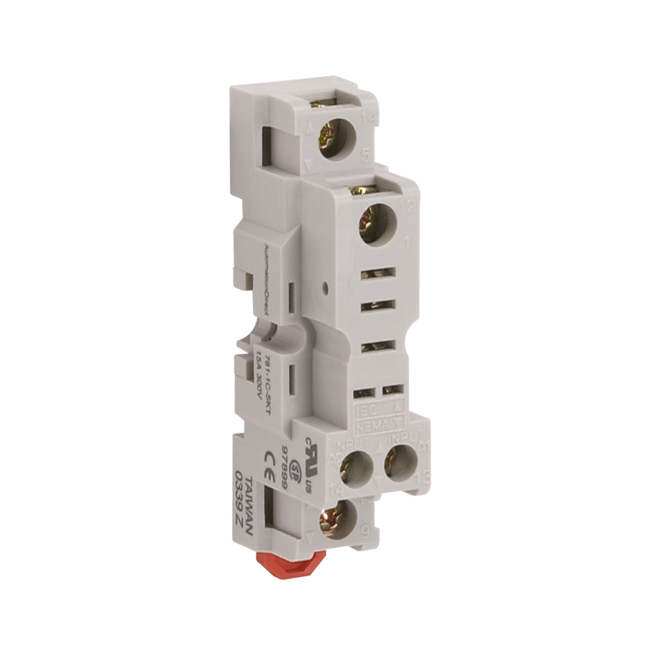SOCKET PARA RELEVADOR, MONTAJE EN RIEL DIN 35MM, 15A, 300V PARA USO CON RELEVADOR SERIE 781, SPDT 781-1C-SKT